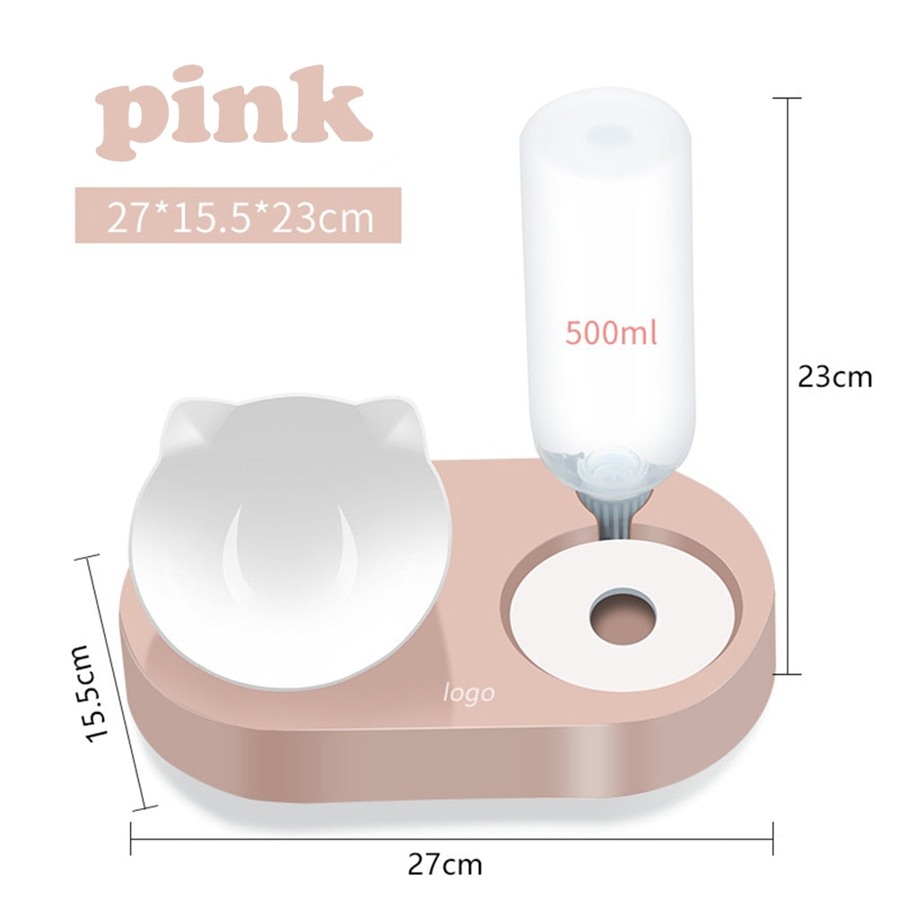 Distributeur 2-en-1 Eau et Croquettes pour Chat et Chien – Double Compartiment