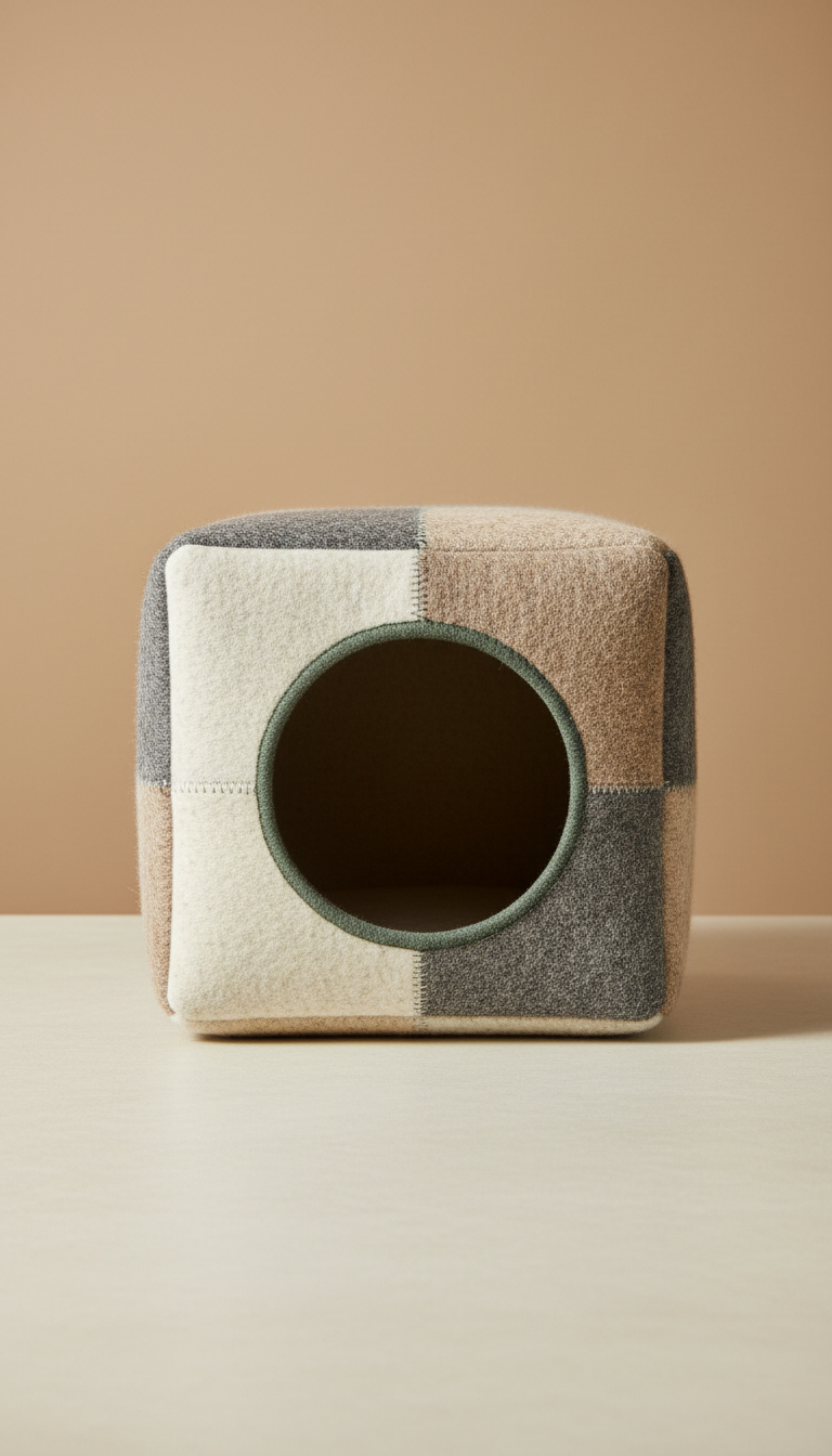 Customizable Felt Cat Hideaway Cube