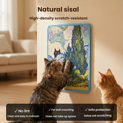 Griffoir Mural Vertical en Jute pour Chat – Fixation Murale, Durable
