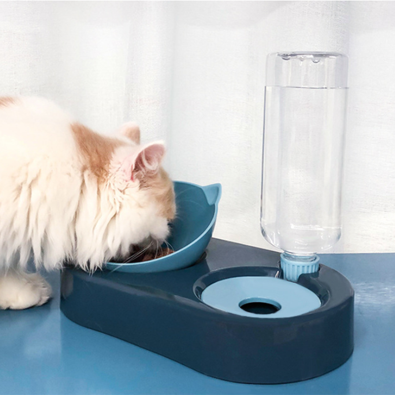 Distributeur 2-en-1 Eau et Croquettes pour Chat et Chien – Double Compartiment