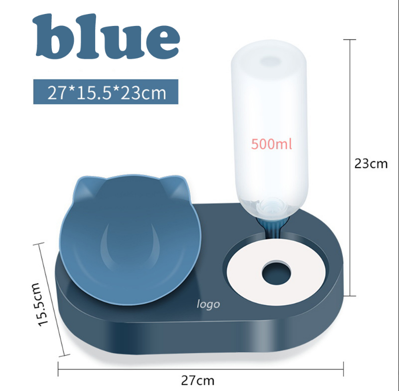 Distributeur 2-en-1 Eau et Croquettes pour Chat et Chien – Double Compartiment
