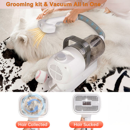 Kit de Toilettage Aspirant MicroData 2,5L – Tondeuse Ajustable pour Chien et Chat