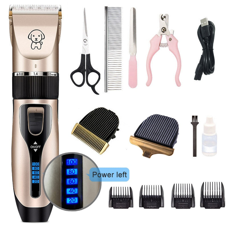 Tondeuse Professionnelle Chien et Chat USB – Rechargeable, Faible Bruit, Écran Batterie