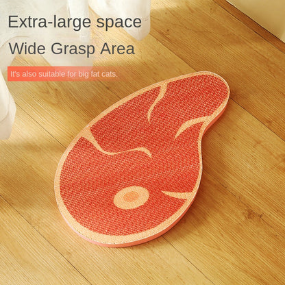 Creative New Design Steak Corrugated Cat Scratcher, Cat Claw Sharpening Rest Toy, Anti-Scratch Wall-Mounted Standing Cat Toy