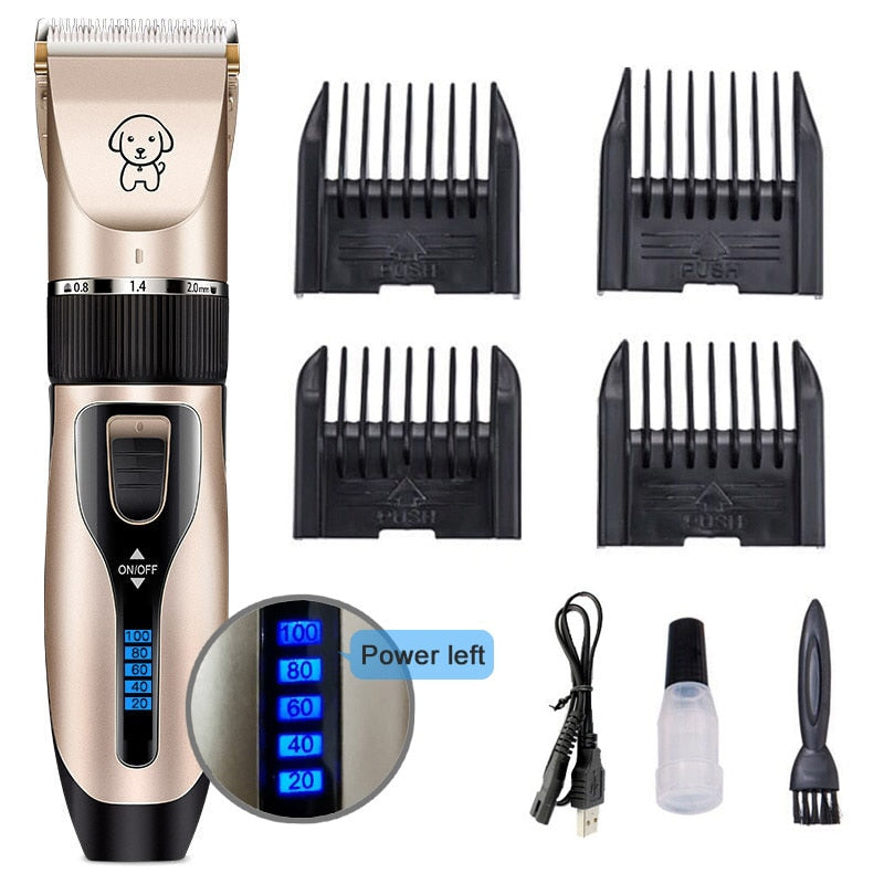 Tondeuse Professionnelle Chien et Chat USB – Rechargeable, Faible Bruit, Écran Batterie