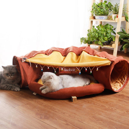 Tunnel Pliable pour Chat – Jeu et Détente, Détachable et Facile à Ranger