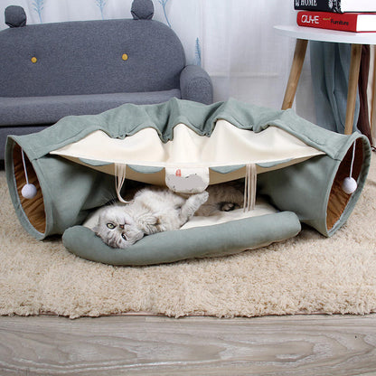 Tunnel Pliable pour Chat – Jeu et Détente, Détachable et Facile à Ranger