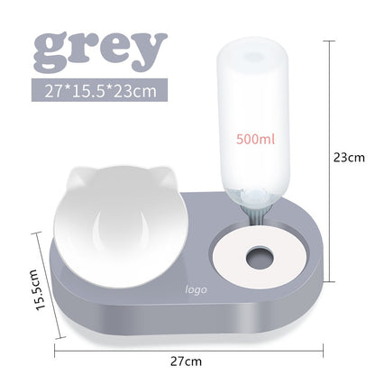 Distributeur 2-en-1 Eau et Croquettes pour Chat et Chien – Double Compartiment