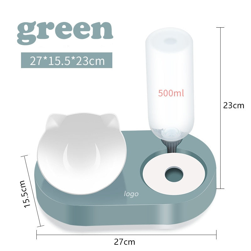Distributeur 2-en-1 Eau et Croquettes pour Chat et Chien – Double Compartiment