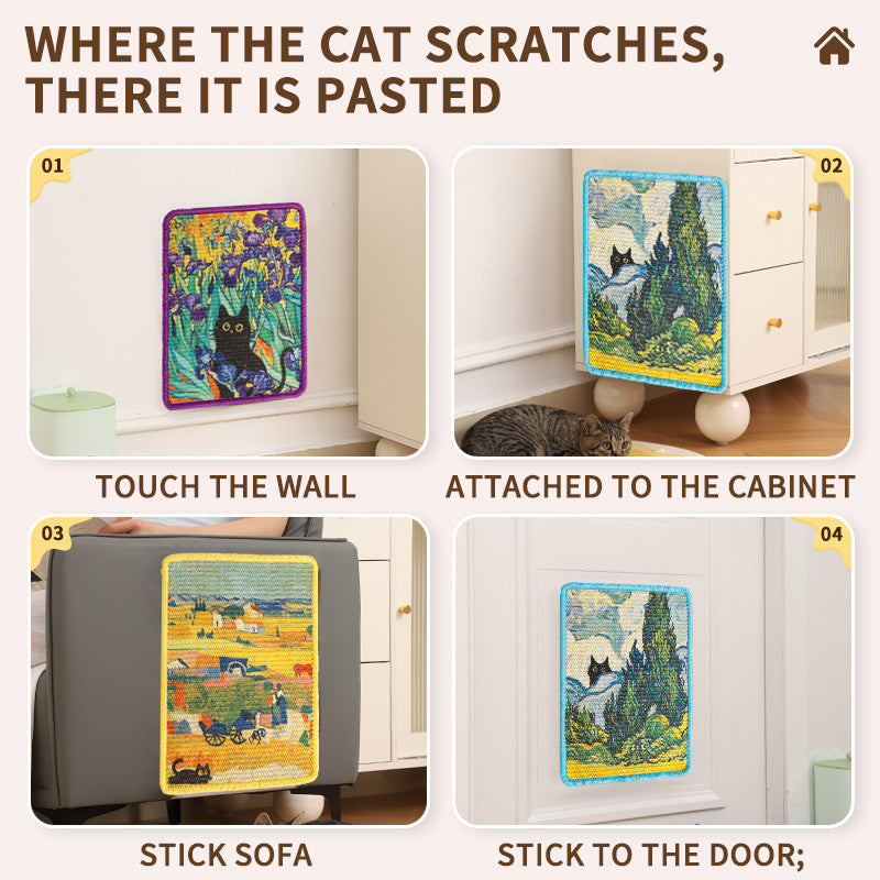 Griffoir Mural Vertical en Jute pour Chat – Fixation Murale, Durable