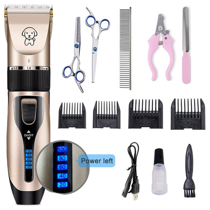 Tondeuse Professionnelle Chien et Chat USB – Rechargeable, Faible Bruit, Écran Batterie
