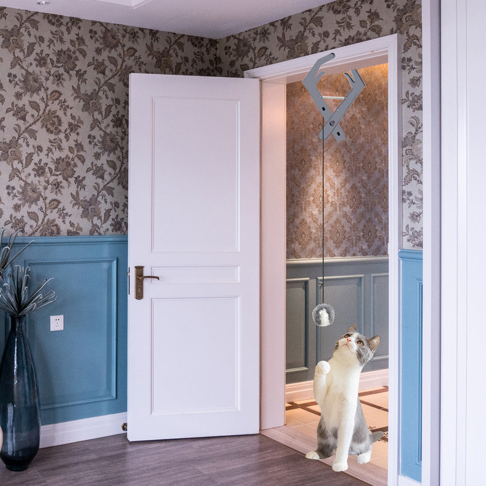 Balle Taquine à Pince pour Porte – Jouet Élastique pour Chat
