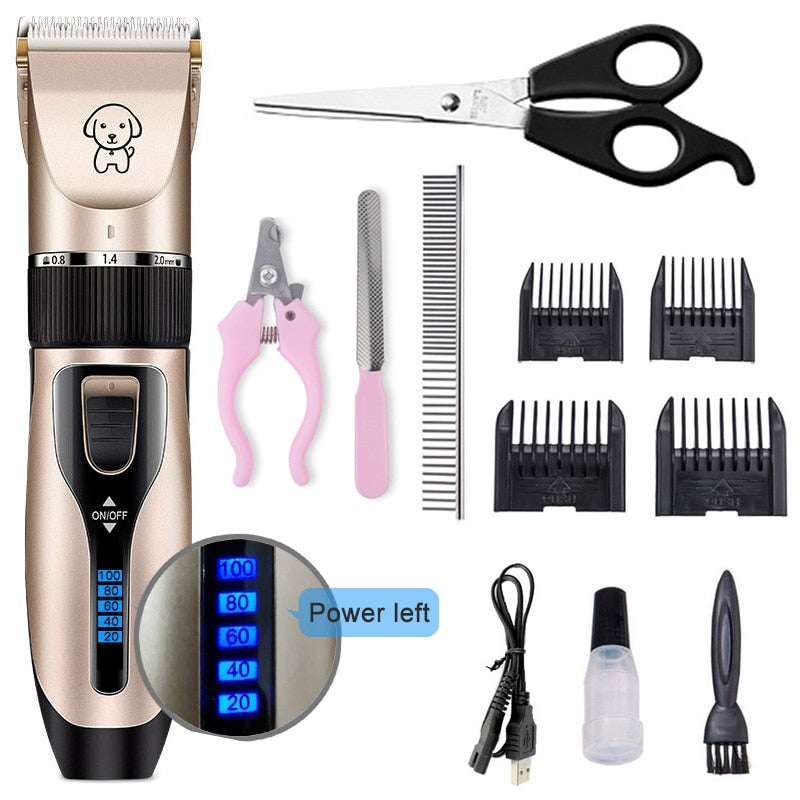 Tondeuse Professionnelle Chien et Chat USB – Rechargeable, Faible Bruit, Écran Batterie