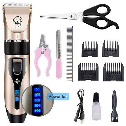 Tondeuse Professionnelle Chien et Chat USB – Rechargeable, Faible Bruit, Écran Batterie