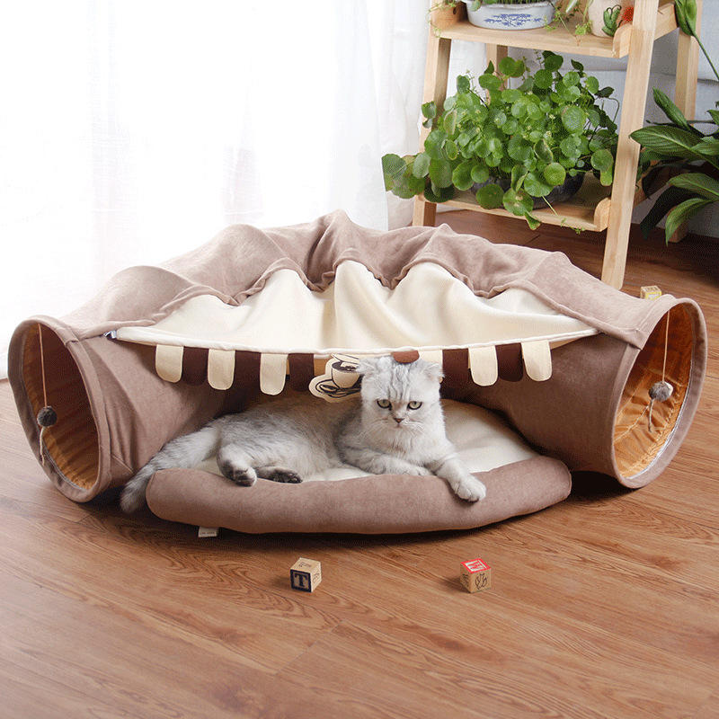 Tunnel Pliable pour Chat – Jeu et Détente, Détachable et Facile à Ranger