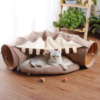 Tunnel Pliable pour Chat – Jeu et Détente, Détachable et Facile à Ranger
