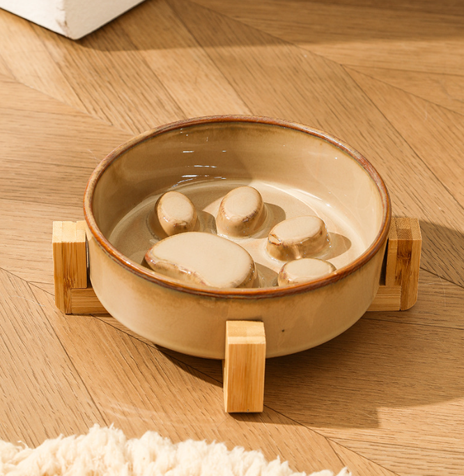 Kiln-changing ceramic pet cat bowl basin dog bowl drinking bowl