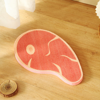 Creative New Design Steak Corrugated Cat Scratcher, Cat Claw Sharpening Rest Toy, Anti-Scratch Wall-Mounted Standing Cat Toy
